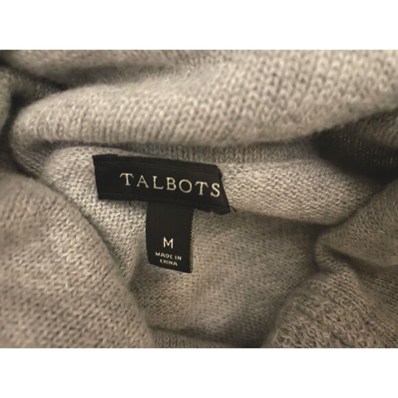 Talbots Women Sweater Medium Soft Gray "Seasons Tweetings" Birds Long Sleeve - Picture 8 of 8